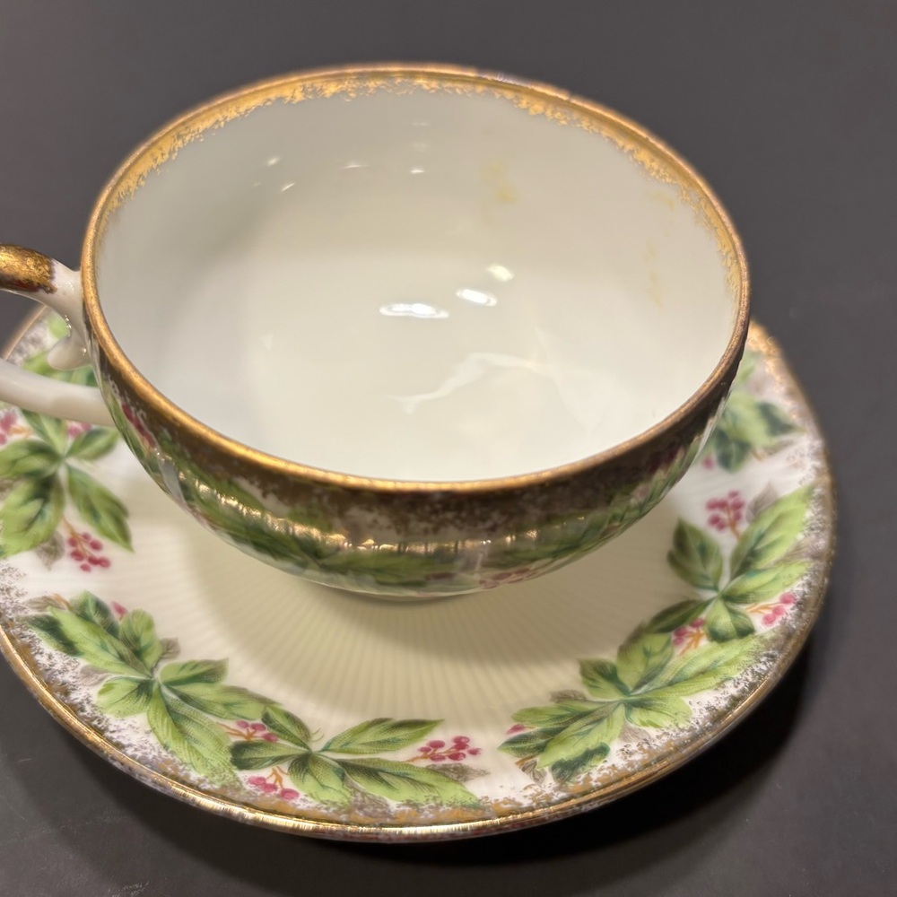 VTG Trimont Japan Ware teacup & saucer gold rimmed Collector Gift Porcelain SFH